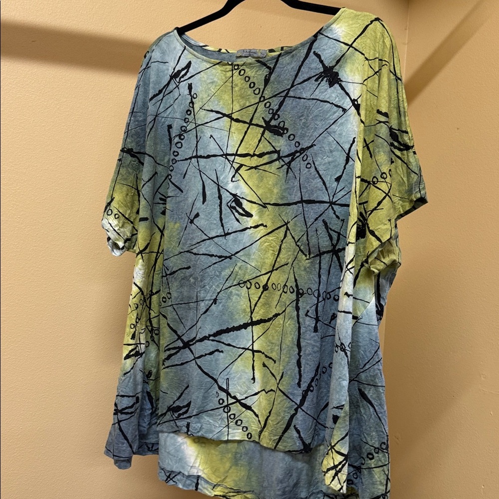 Stylish Blue and Green Women's Tunic